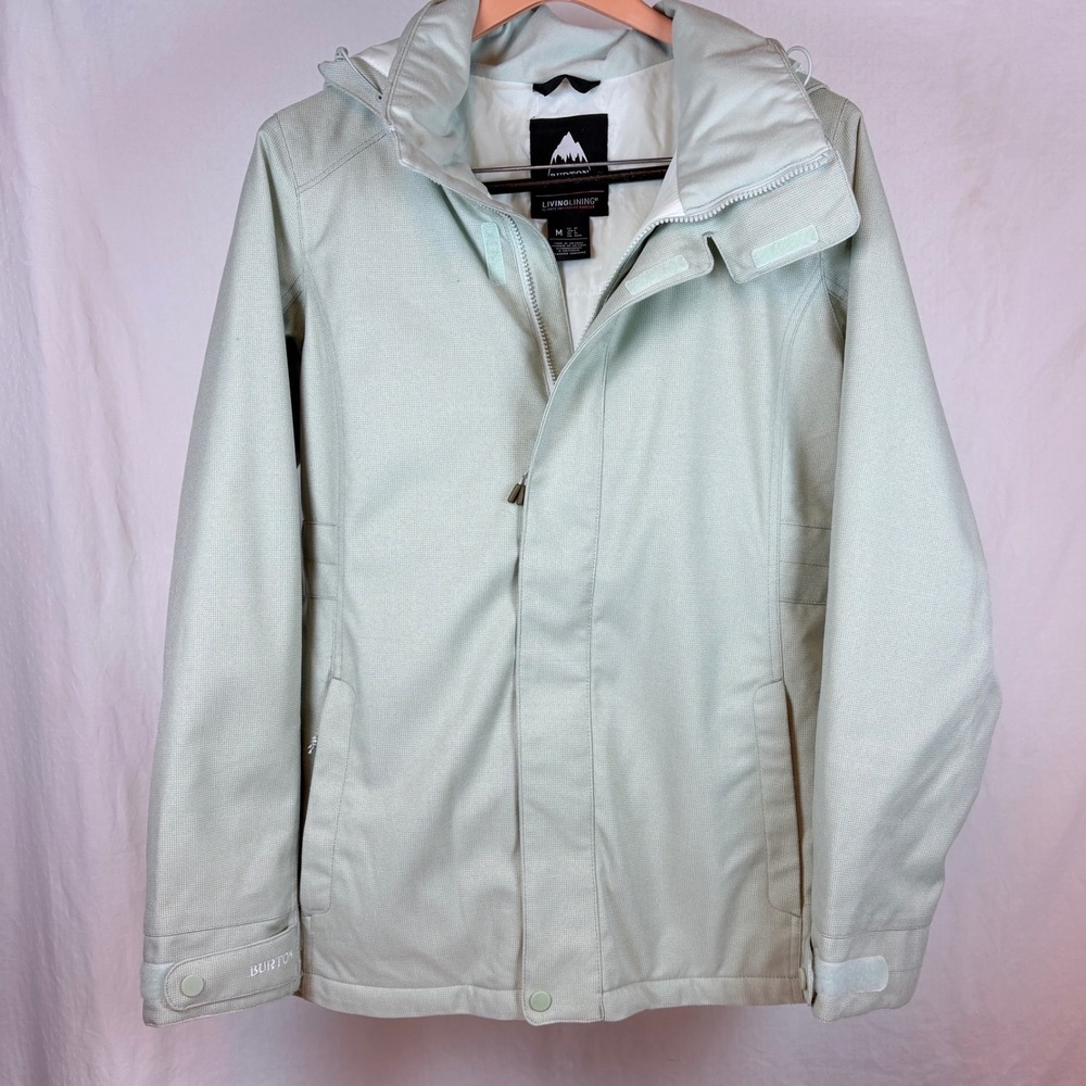 Burton Jet Set Snowboard Ski Jacket Mint Green Thermolite Living Lining Womens M
